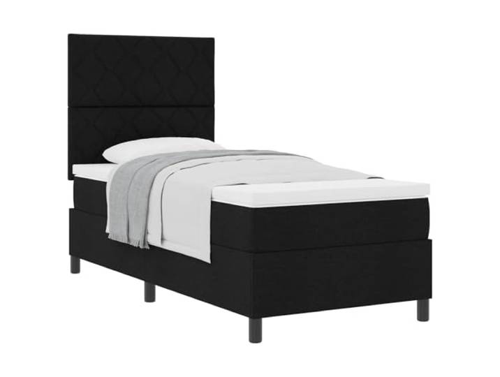 vidaXL Boxspringbett mit Kopfteil Schwarz 90 x 200 cm Stoff Zwei Höhenoptionen für Flexibilität, Modernes Design, das zu jedem Schlafzimmer passt, Garantiert Komfort durch bessere
