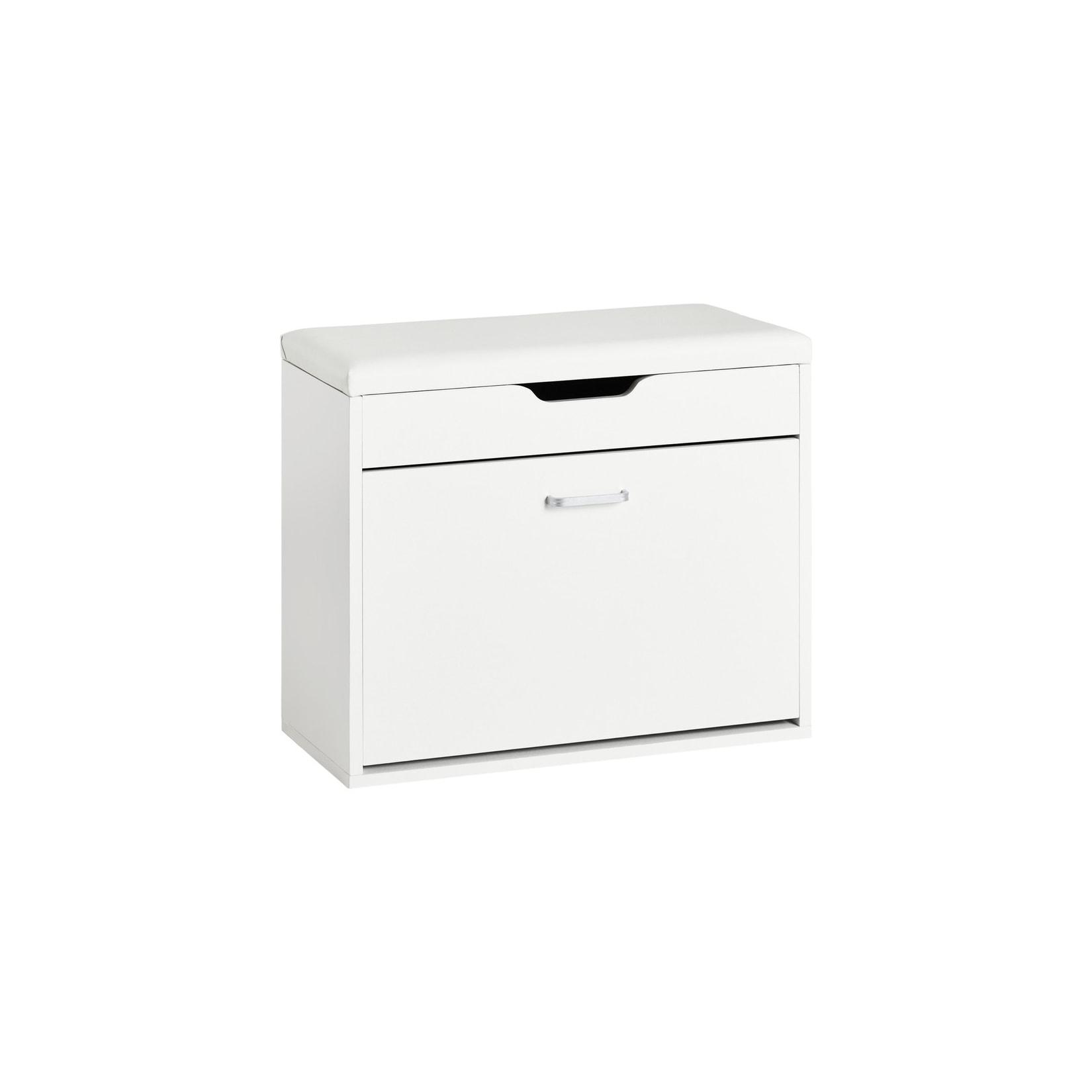 SoBuy Schuhbank mit 1 Tür Weiß 60x30x50cm Funktional