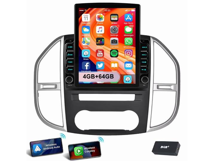 ESSGOO Für Mercedes Vito W447 2014-2020 Android 15 Autoradio Autoradio (RDS, Digitalradio (DAB), FM)