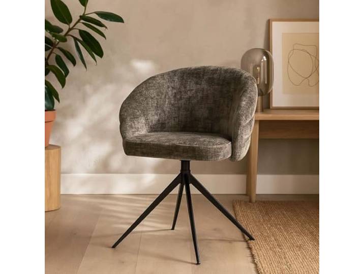 Milton & Oldbrook Esszimmerstuhl, drehbar, Ruse Braun – Schwarz
