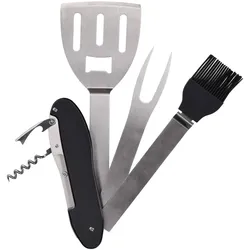 WellHome - 5IN1 Multi-Tool-Set zum Grillen mit schwarzen PP-Griffen 15x2,6x35cm