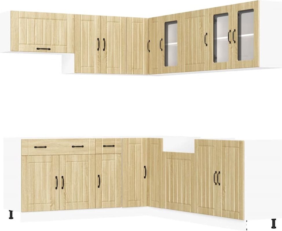 11-tlg. Küchenschrank-Set Lucca Sonoma-Eiche Holzwerkstoff
