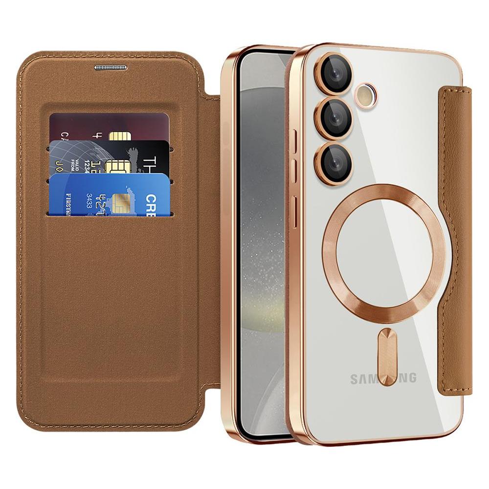 Techsuit - SmartMag Book Case - Samsung Galaxy S24 - Brown (Samsung Galaxy S24) (59433040)