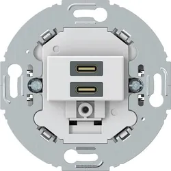 Hager USB Unterputz, C+C PD20W, rund, pw matt