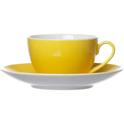 KAFFEETASSE MIT UNTERTASSE Doppio Gelb 200 ml