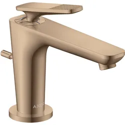 hansgrohe AXOR Citterio C Einhebel-Waschtischmischer 90, mit CoolStart für Handwaschbecken und Zugstangen-Ablaufgarnitur, Cubic cut, 49011300, Farbe: Polished Red Gold