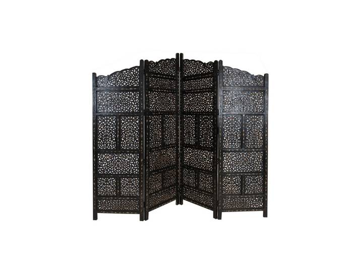 Marrakesch Orient & Mediterran Interior Paravent Paravent Saraswati im orientalischen Stil aus Holz, Dunkelbraun 200 cm (1 St), Handarbeit