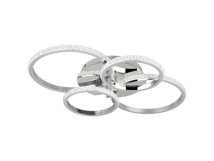 Led-Deckenleuchte Cires, Chromfarben, Metall, 65.5x8.5x65.5 cm, Farbtemperaturwechsler, Lampen & Leuchten, LED Beleuchtung, LED-Deckenleuchten