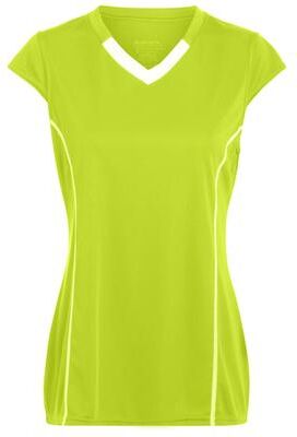 Augusta Sportswear 1219 Athletic Girls Blash Jersey T-Shirt in Lime/White size Medium   Polyester