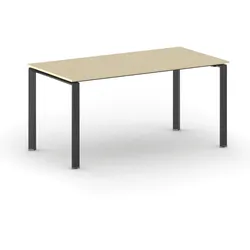 Konferenztisch PRIMO INFINITY 160x80 cm, schwarzes Metallgestell, Birke