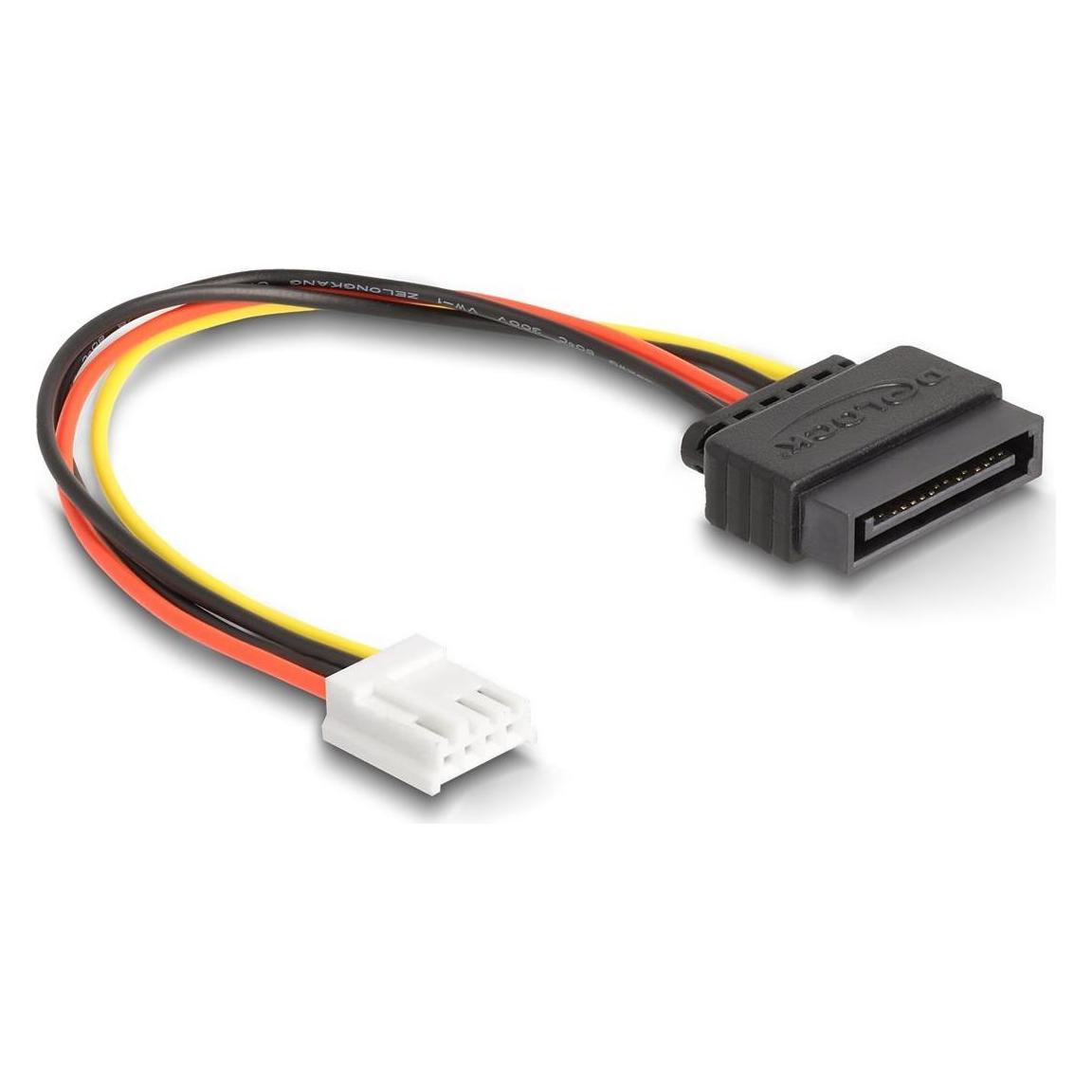 Delock SATA Stromkabel 15 Pin Stecker zu 1 x Floppy 4 Pin Buchse 15cm (15 cm, 15 pin S-ATA, Floppy) (66608)