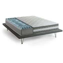 Dmora Doppelmatratze Teodora, Matratze aus Memory Foam und Gel mit 9 verschiedenen Zonen, Anti-Milbe und hypoallergen, Cm 140x190 h27