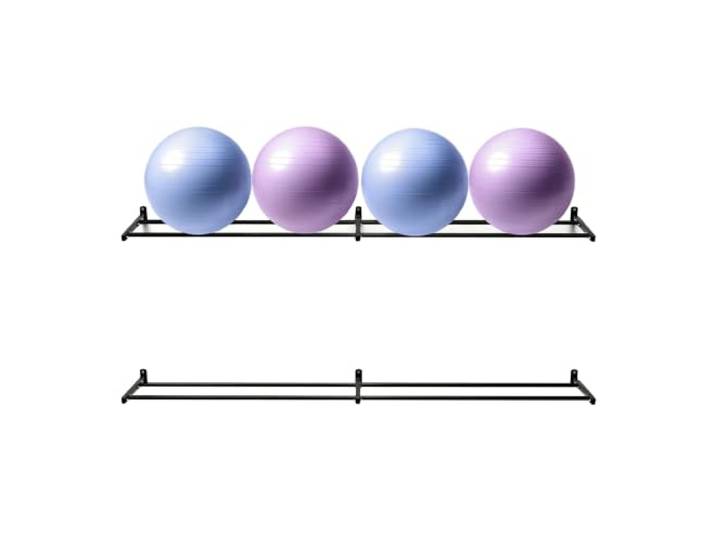 PZPIUGY Wandhalter für Yogabälle, Verstellbares Gymnastikball Aufbewahrungsregal, Schwerlast Stahl Stabilitätsball Wandgestell für Heimgym und Yogastudio(Size:245cm (1 pcs))