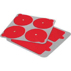 PowerDot Elektroden-Pads 2.0 Druckknopf, Set, Ø 5,5cm & 9 x 5cm, rot, 6 Stück