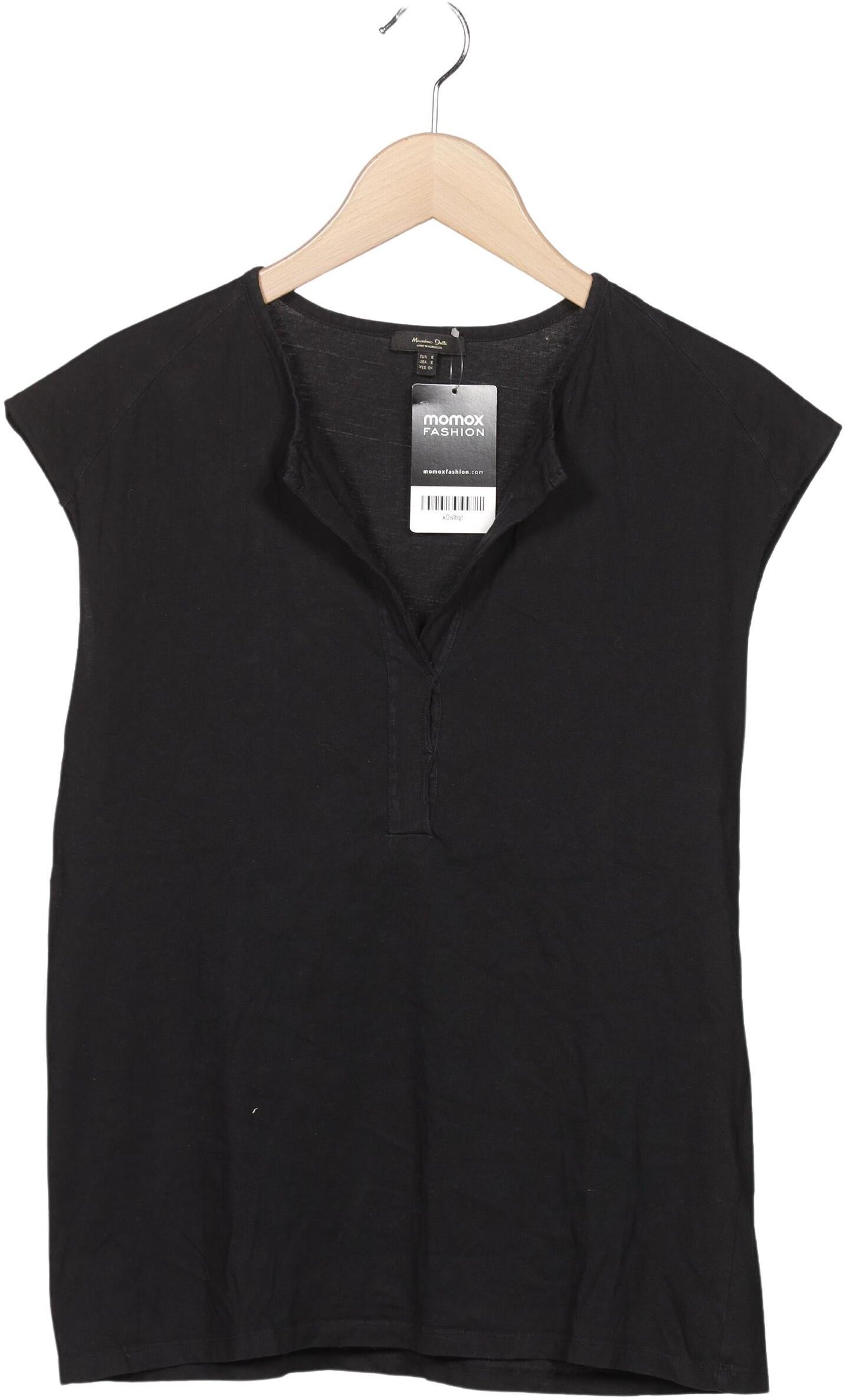 Massimo Dutti Damen Top, Schwarz, Gr. S, Baumwolle - Second Hand