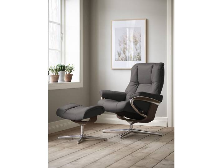 Relaxsessel, Leder PALOMA, Grau (Rock Paloma), 92×103×79 cm, Drehfunktion & Relaxfunktion, Klassisch/Modern, Stressless