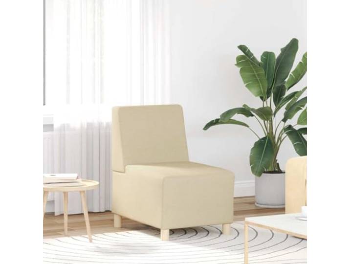 HEFZGDB Sofasessel ohne Armlehnen Creme 55 cm Stoff Polyestergewebe Atmungsaktiv Strapazierfähig Robustes Gestell Sperrholzrahmen Stabile Beine Vielseitig Einsetzbar Wohnzimmer