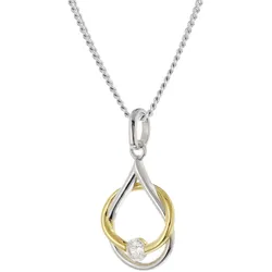 trendor 28542 Mädchen-Halskette Mit Anhänger 925 Silber Bicolor, 40 cm