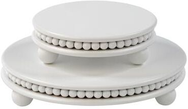 Tripar Round Wood Beaded Risers - Set of 2