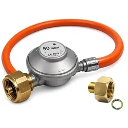 Alfa Forni, Grillausstattung + Ersatzteile, Gas Anschluss-Set 50mBar 1,5kg/h, 80 cm Schlauch