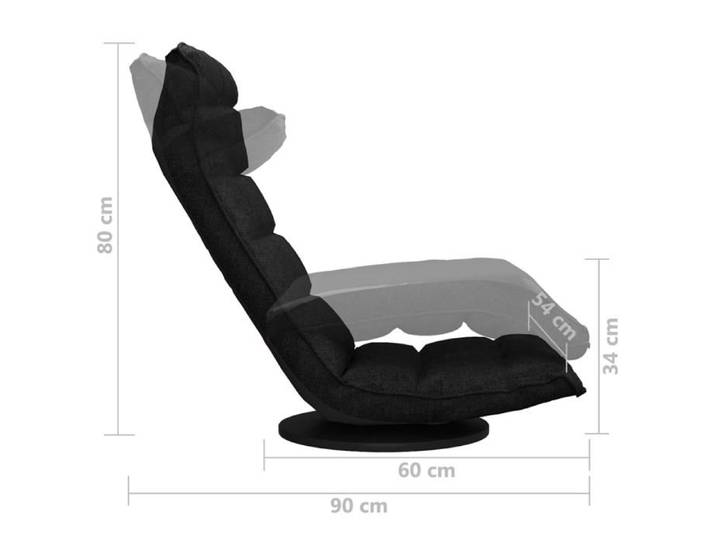 Mode Chaise de canapé/Canapé-chaise pour adulte CHEZ YIYI pivotant - Noir Tissu 60x54x34cm _34326418001