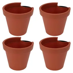 ProGarden, Blumentopf, Fallrohr-Blumentopf, rund, terracotta, Regenrohrtopf, Ø 23 cm, 4er-Set (23 x 21 cm)