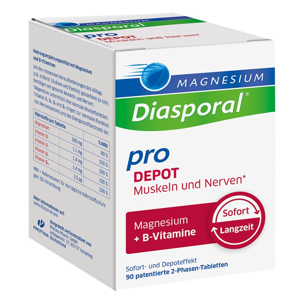 Protina Pharmazeutische GmbH Magnesium-Diasporal® Pro DEPOT Patentierte 2-Phasen-Tabletten 20041685