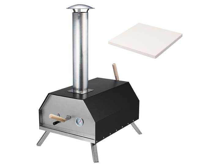 bremermann Pizzaofen inkl. Pizzastein 30x2x30 cm / für Brikett, Kohle, Pellets