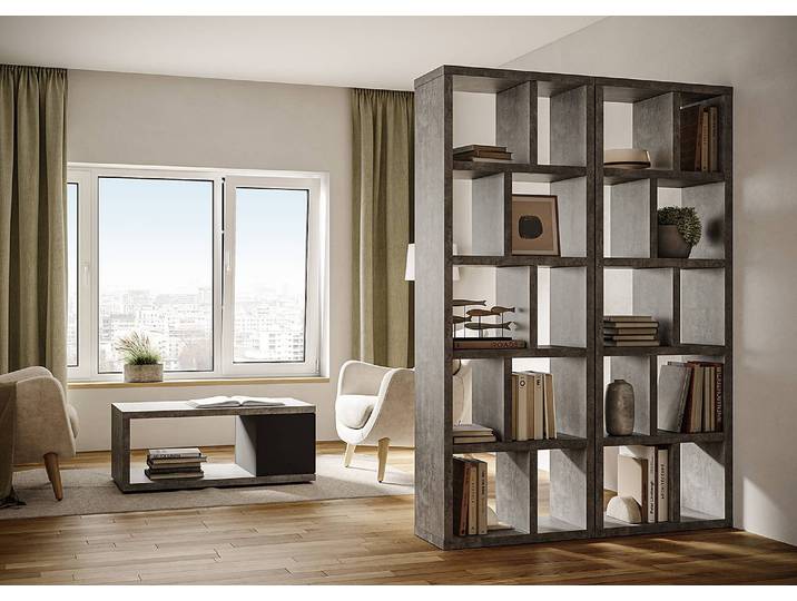 Regal Wabenplatte, beschichtet Grau/Beton Dekor 70 x 198cm