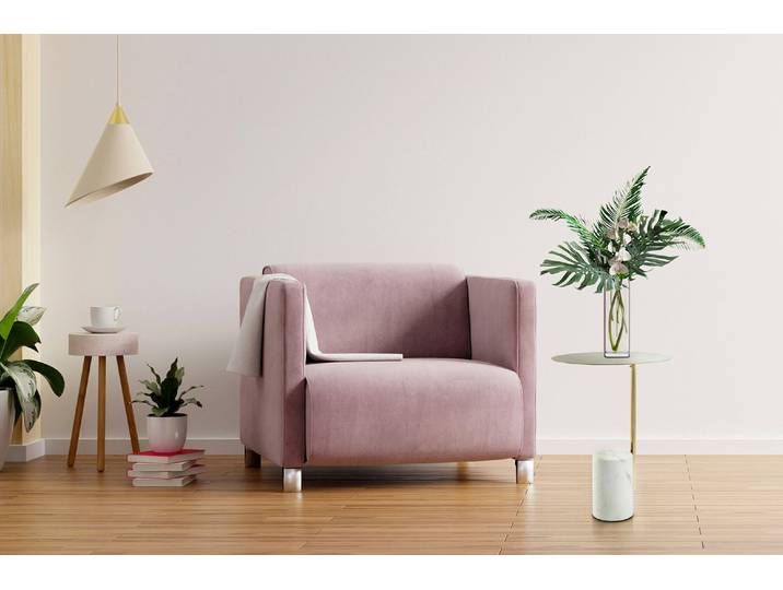 Beistelltisch KAYOOM Rocio, Ausgefallenes Design,Stabiler Marmor-Sockel , weiss (weiß), B:40cm H:54cm T:40cm, Tischplatte: 100% marmorisiertes Glas / Gestell: Marmor, Edelstahl, Tische, Beistelltisch, ausgefallenes Gestell, stabiler Marmorfuss, marmorierte Glasplatte