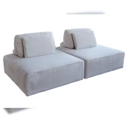 KAWOLA Modulsofa WIOLO SOFT 2 Module 2 Rückenkissen Cord hellgrau