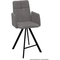THEKENSTUHL drehbar (2er-Set) Despina 52x109x60 Schwarz/Grau