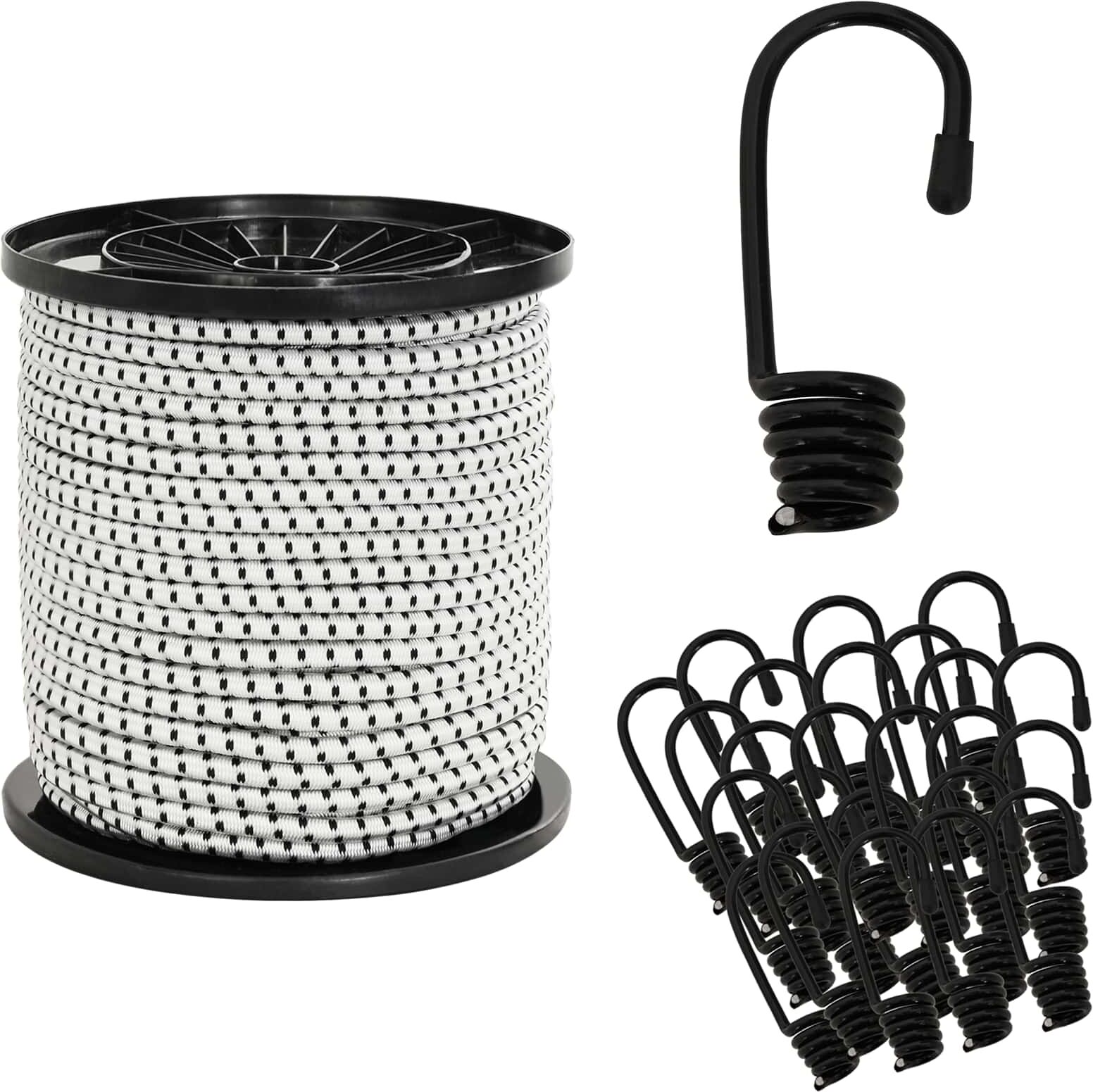 vidaXL Cords élastiques avec crochets 60 mm Noir et Blanc