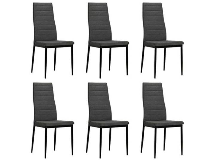 KTHLBRH 6 Esszimmerstühle Dunkelgrau Stoff Polyester Stahlrahmen Modern Stahlrahmen, 110 kg Belastbarkeit, ergonomisch gepolstert, einfache Montage, schlichtes Design