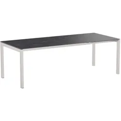 sitMOBILIA Gartentisch ausziehbar Ventura 160/220 x 95 cm Edelstahl Fossil