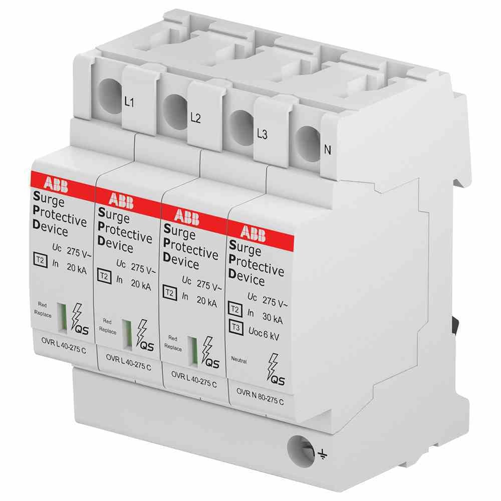 ABB OVR T2 4L 40-275 P QS SPD type 2 overspanningsbeveiliging voor 230/400V TN-S