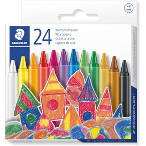 Staedtler Wachsmalstifte Noris Club 220, bruchsicher, wasserfest, 24 Stück