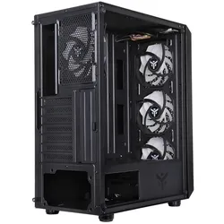 Itek ITGCAST33B Computergehäuse Midi Tower Schwarz (ATX, ITX, mATX), PC Gehäuse, Schwarz