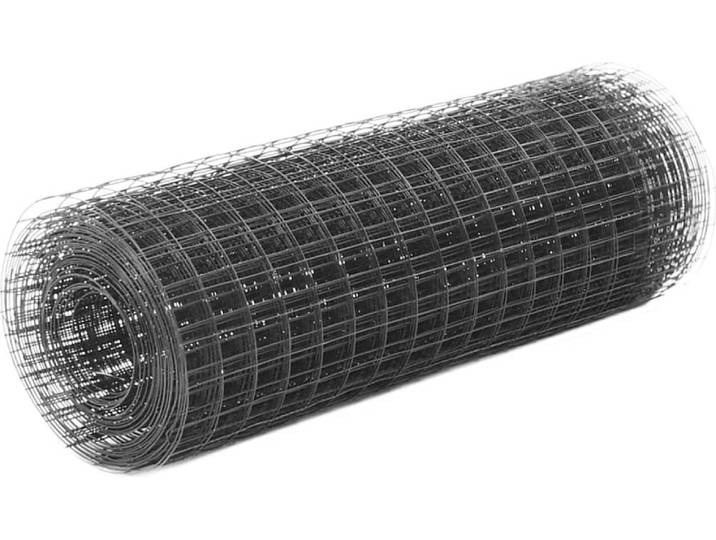 vidaXL Clôture en fil de fer acier avec revêtement PVC 25x0\,5 m Gris