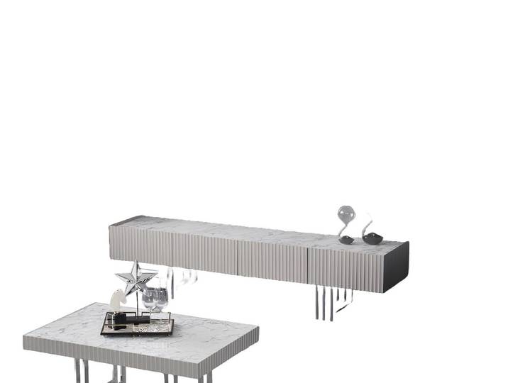 Xlmoebel Sideboard Wandmöbel in Marmoroptik mit viel Stauraum für modernes Wohnen (Sideboard + Wandschrank, Sideboard + Wandschrank), Hergestellt in Europa