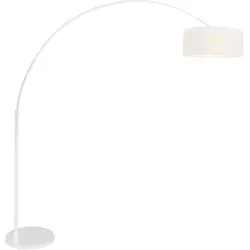 Stehleuchte Standlampe Bogenleuchte Wohnzimmerlampe Leinen Weiß H 180 cm