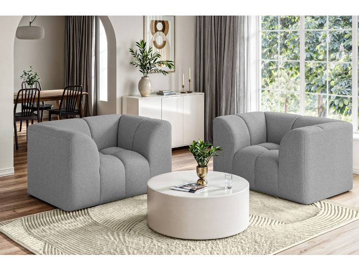 Sessel GOODPRODUCT TUURE Verlässliche Qualität, moderne Steppung, Breite 134cm , grau, B:134cm H:81cm T:94cm, 100% Polyester, Sessel, Sessel, Bubble Optik, hoher Sitzkomfort, Wellenunterfederung