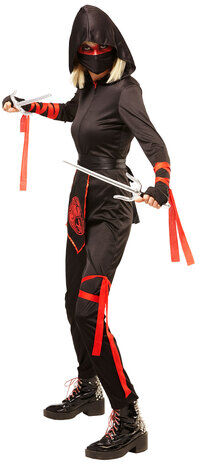 Overall Ninja für Damen, schwarz/rot
