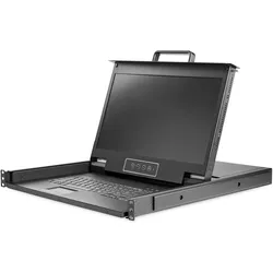 StarTech .com 1 HE KVM Konsole für Server Racks, KVM Switch, Schwarz
