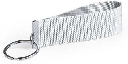 Porte-clés publicitaire Tofin polyester métal blanc