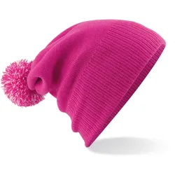Beechfield Unisex Snowstar Beanie Bommel-Mütze B450 fuchsia/off white one size