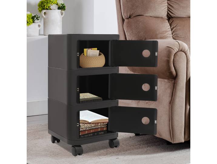 Table de chevet à 3 niveaux, table de chevet, table de nuit adaptée aux chambres à coucher, aux salons, aux bureaux, aux vestiaires, aux salons de beauté