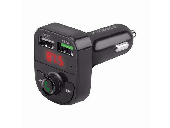 Vivanco Car Charger 2 USB 2.1A, Card Reader FM Transmitter Autoladegerät – Keyfinder/Selfie Stick/Gadgets