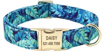 Pet Hub Custom Floral Dog Collar & Leash Set Personalized Pet ID Collar For Small, Medium, Large Dogs M 3