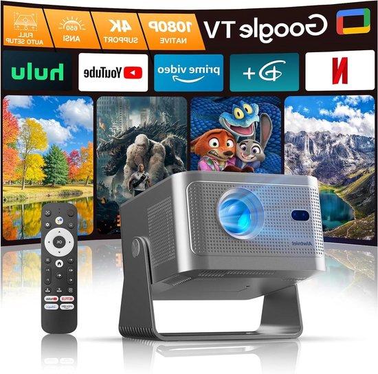Mini-Beamer - Heimkino - Große Filme genießen - Integriertes Google TV - 40-150 Zoll - Weiß
